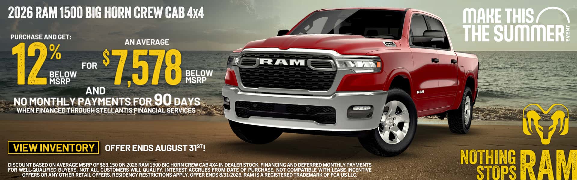 Make This The Summer Event - Ram 1500 12% Below MSRP