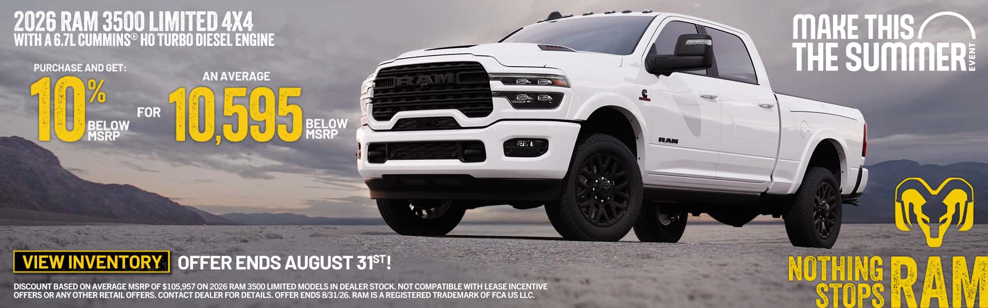 Make This The Summer Event - Ram 3500 10% Below MSRP
