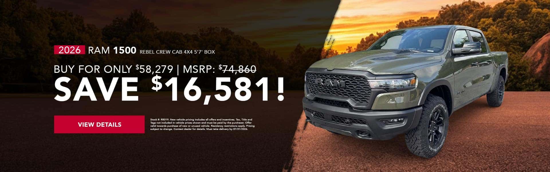 2026 Ram 1500 REBEL CREW CAB 4X4 5'7' BOX