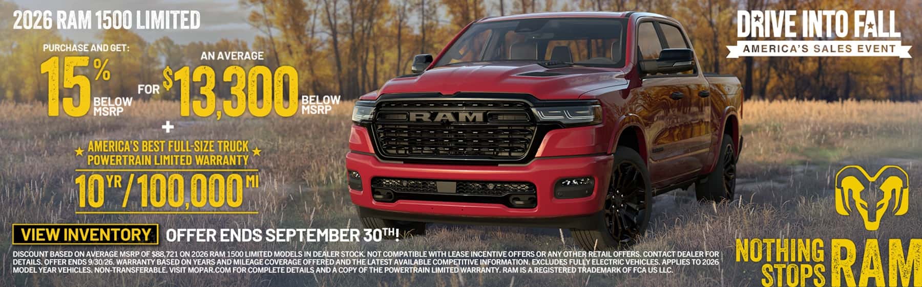 2026 RAM 1500 Limited 15% MSRP