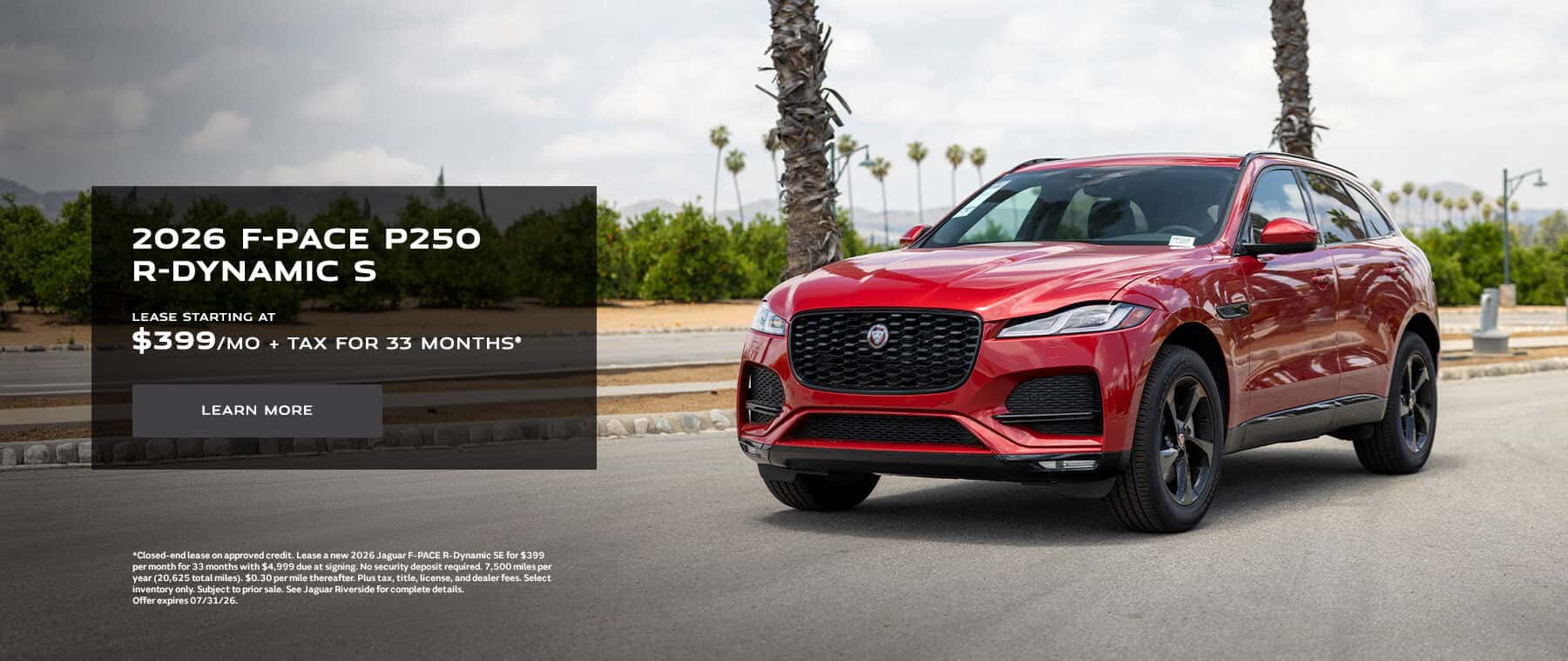 2026 F-PACE P250 R-DYNAMIC S Lease Banner