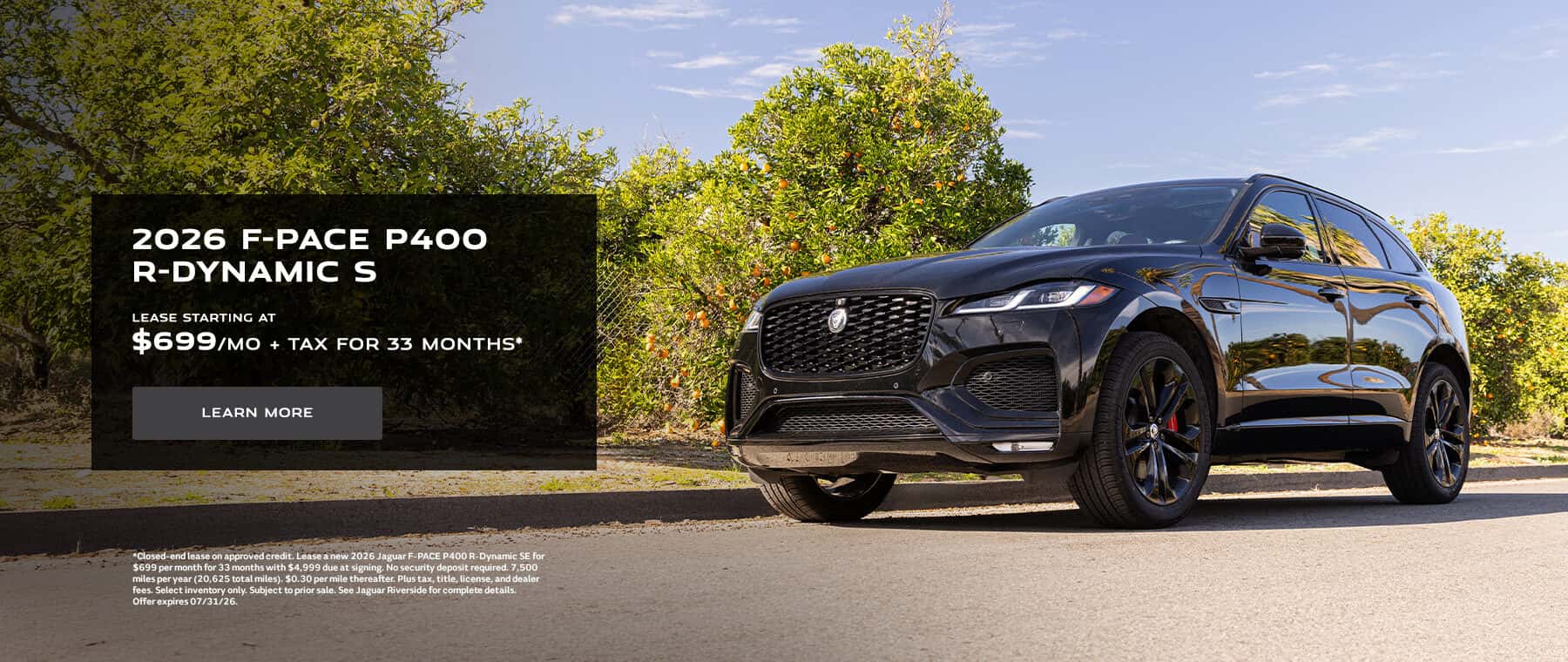 2026 F-PACE P400 R-DYNAMIC S Lease Banner
