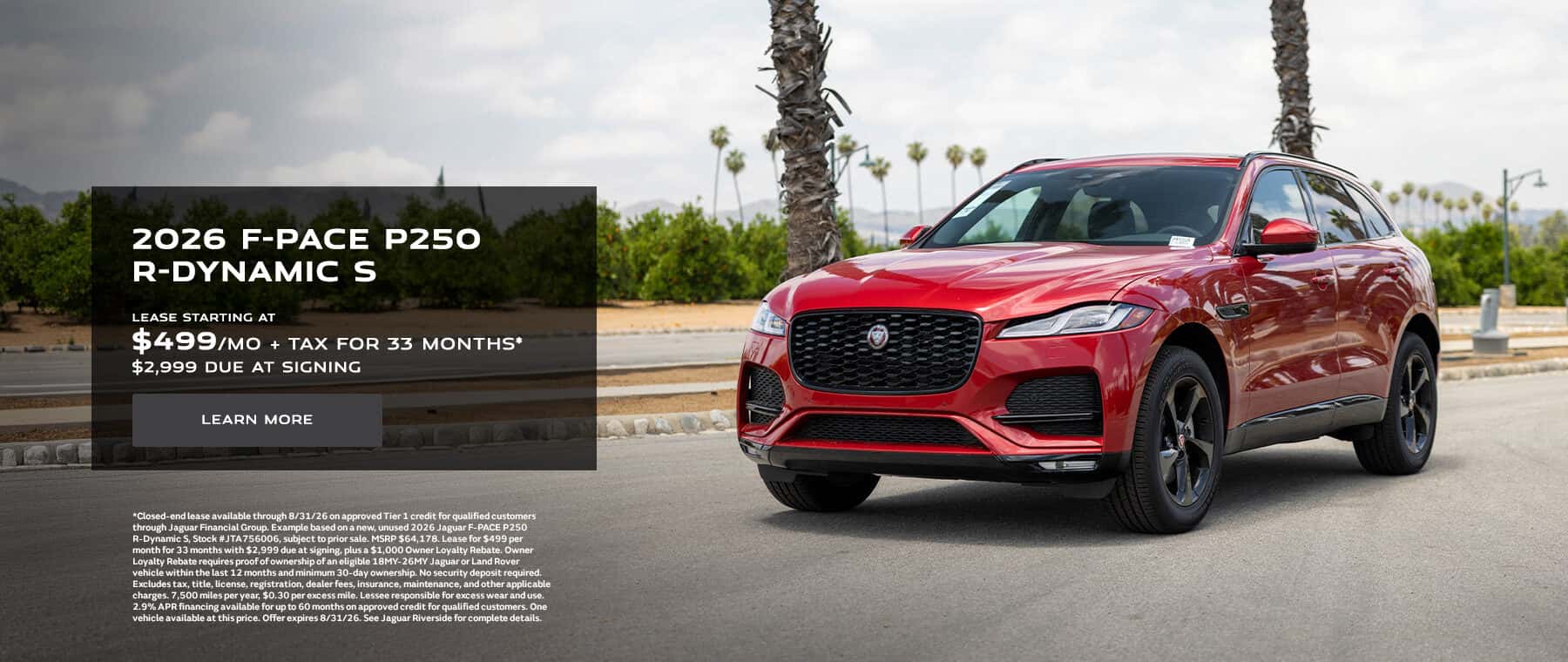 2026 F-PACE P250 R-DYNAMIC S Lease Offer