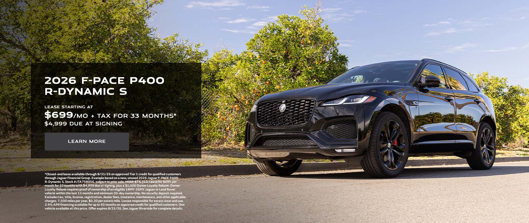 2026 F-PACE P400 R-DYNAMIC S Lease Offer