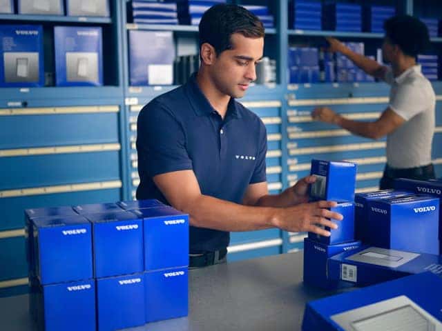 Person at Volvo Parts Shop