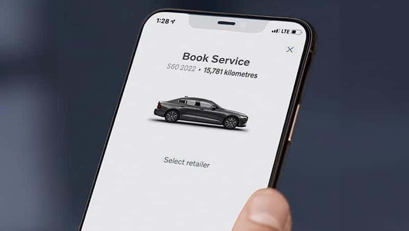 Phone Display showing Volvo Service App