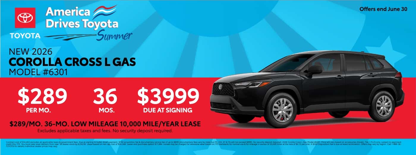 2026 Toyota Corolla Cross June Lease Offer