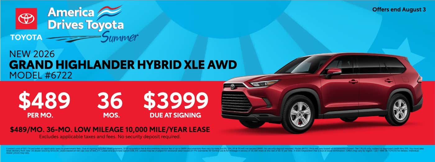 2026 Grand Highlander Lease Offer for July