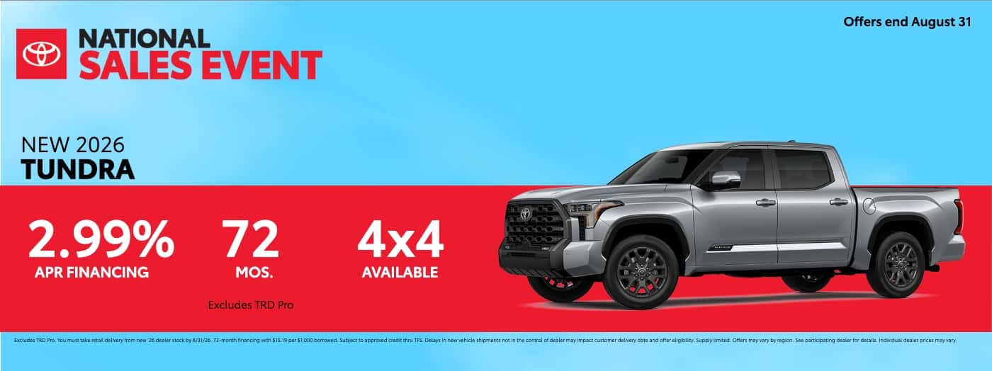 2026 Toyota Tundra APR Offer for August