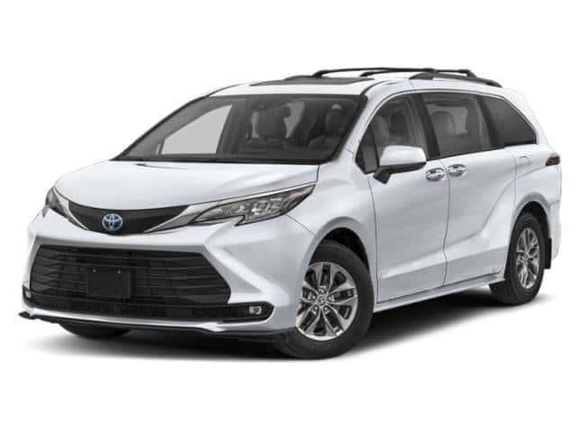 White 2026 Toyota Sienna XLE minivan front three-quarter view at Joseph Airport Toyota in Vandalia, Ohio