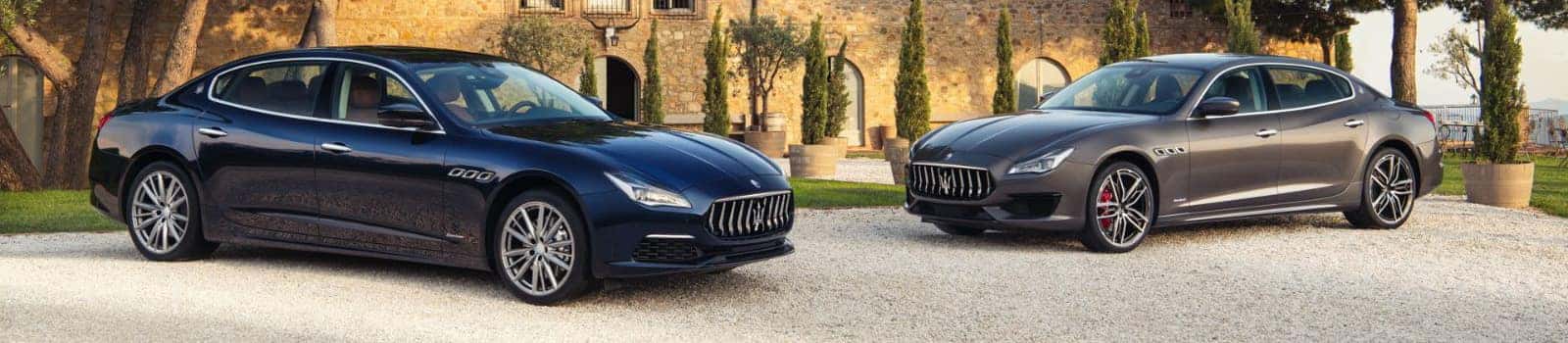 Two Maserati 2019 cars parked outside