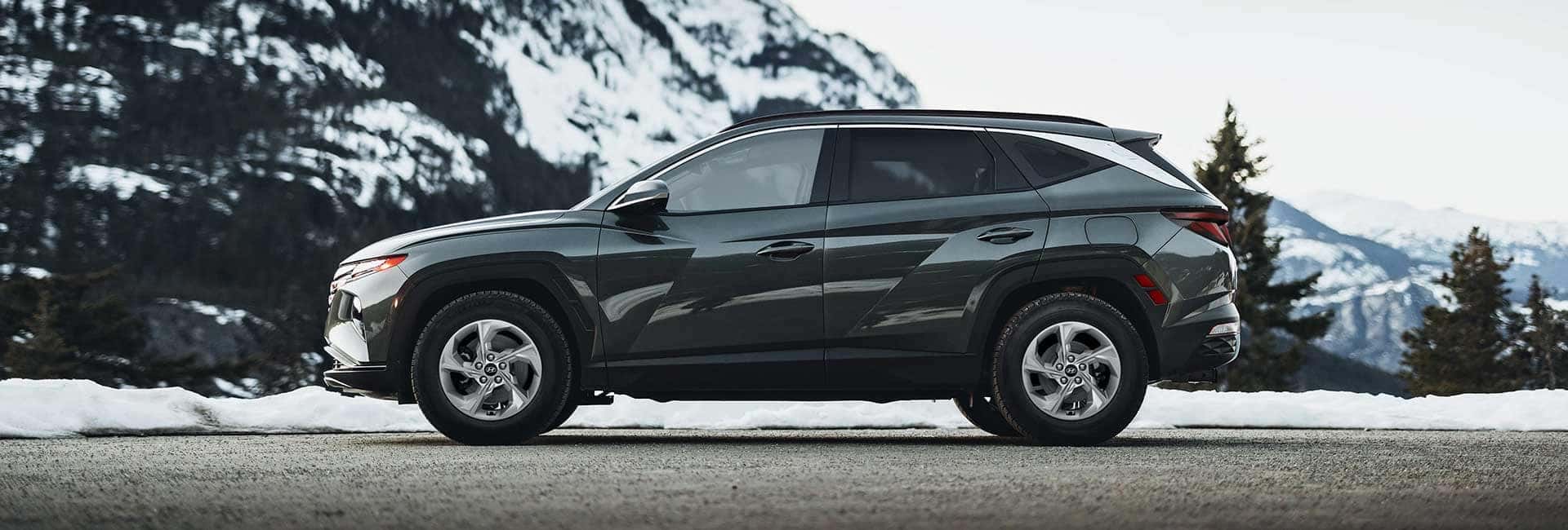 2024 Hyundai Tucson on road with snow