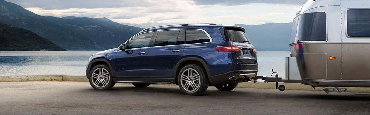 2024 GLS SUV towing a trailer