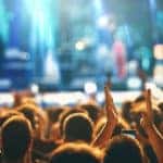 Large group of people at a concert party.