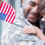 little girl and army father
