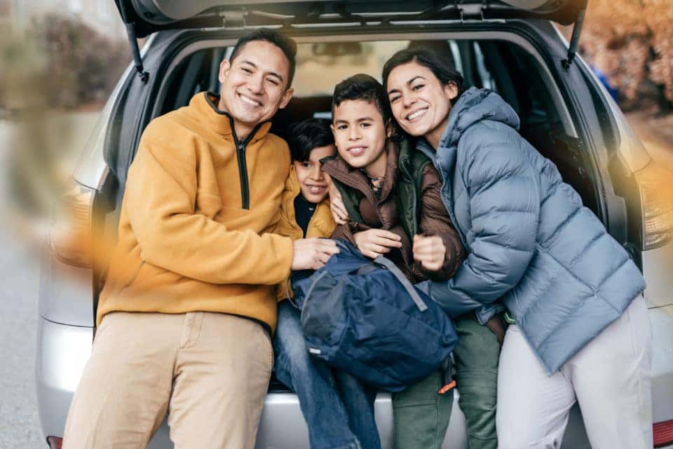 Family in an SUV