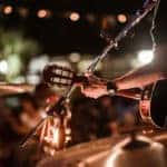 musician playing music in concert