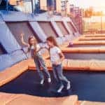 kids playing at trampoline park