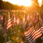 American flag memorial