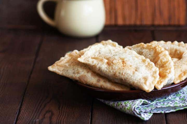 Freshly fried sweet empanadas