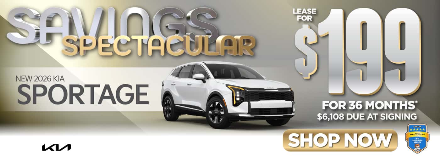 NEW 2026 KIA SPORTAGE LEASE FOR $199/36 MONTHS* $6,108 DUE AT SIGNING