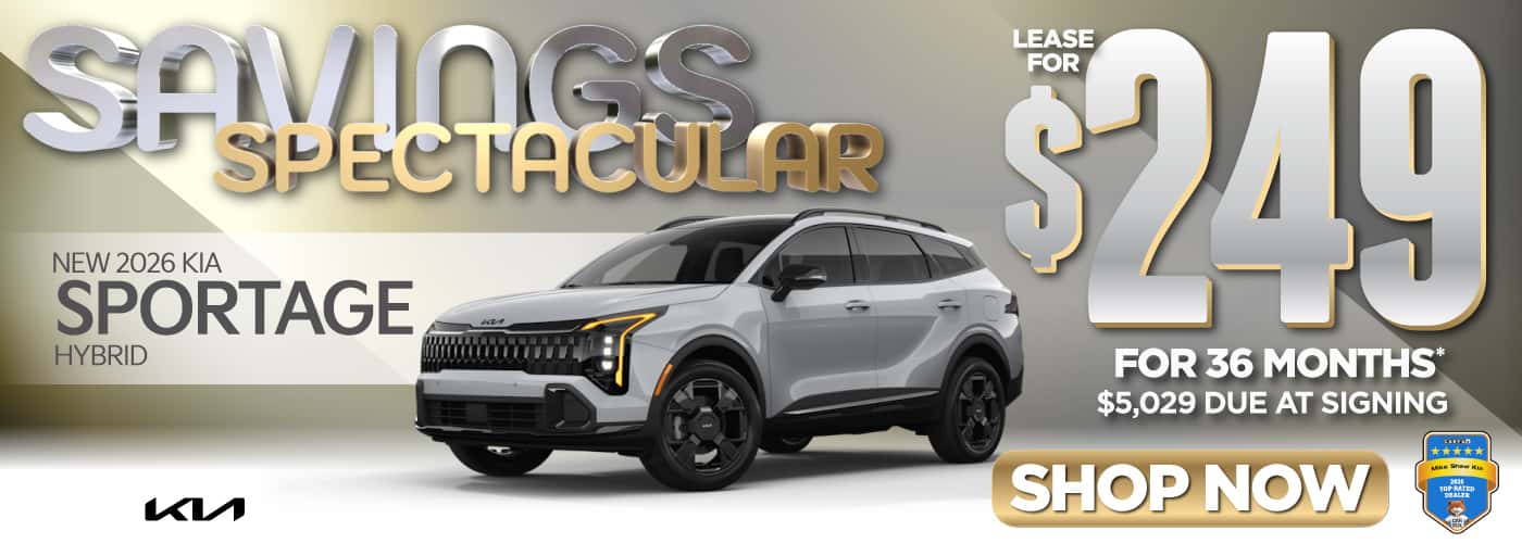 NEW 2026 KIA SPORTAGE HYBRID LEASE FOR $249/36 MONTHS* $5,029 DUE AT SIGNING