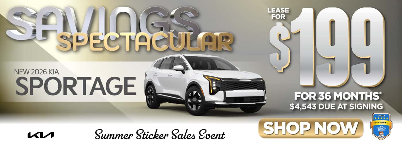 NEW 2026 KIA SPORTAGE LEASE FOR $199/36 MONTHS* $4,543 DUE AT SIGNING