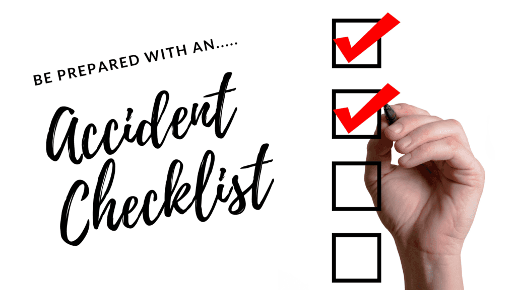 Vehicle Accident Checklist Accident Checklist
