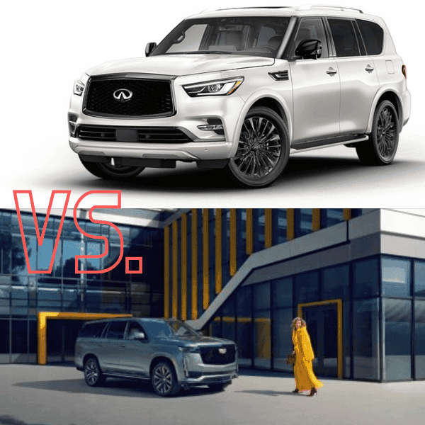 Compare the 2024 INFINITI QX80 with the 2024 Cadillac Escalade