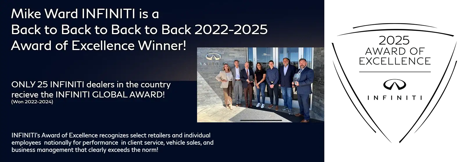 Mike Ward INFINITI Award of Excellence Winner