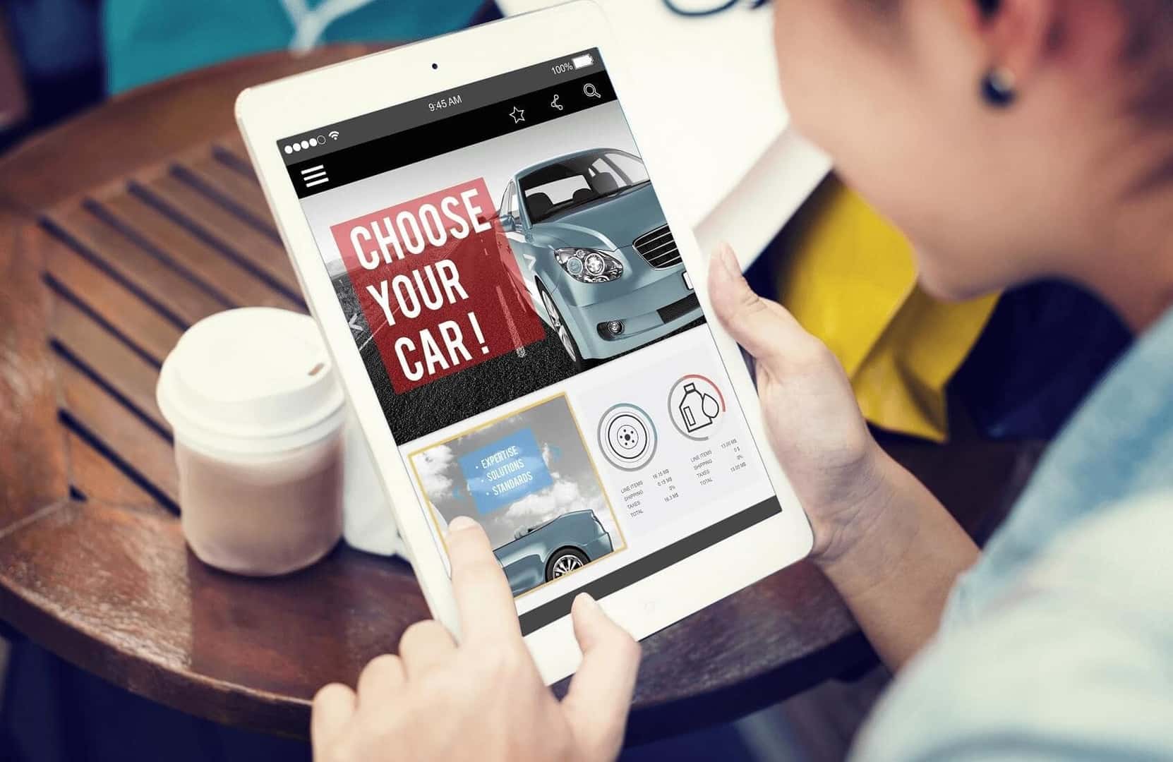 Buying Vehicle Online on Tablet