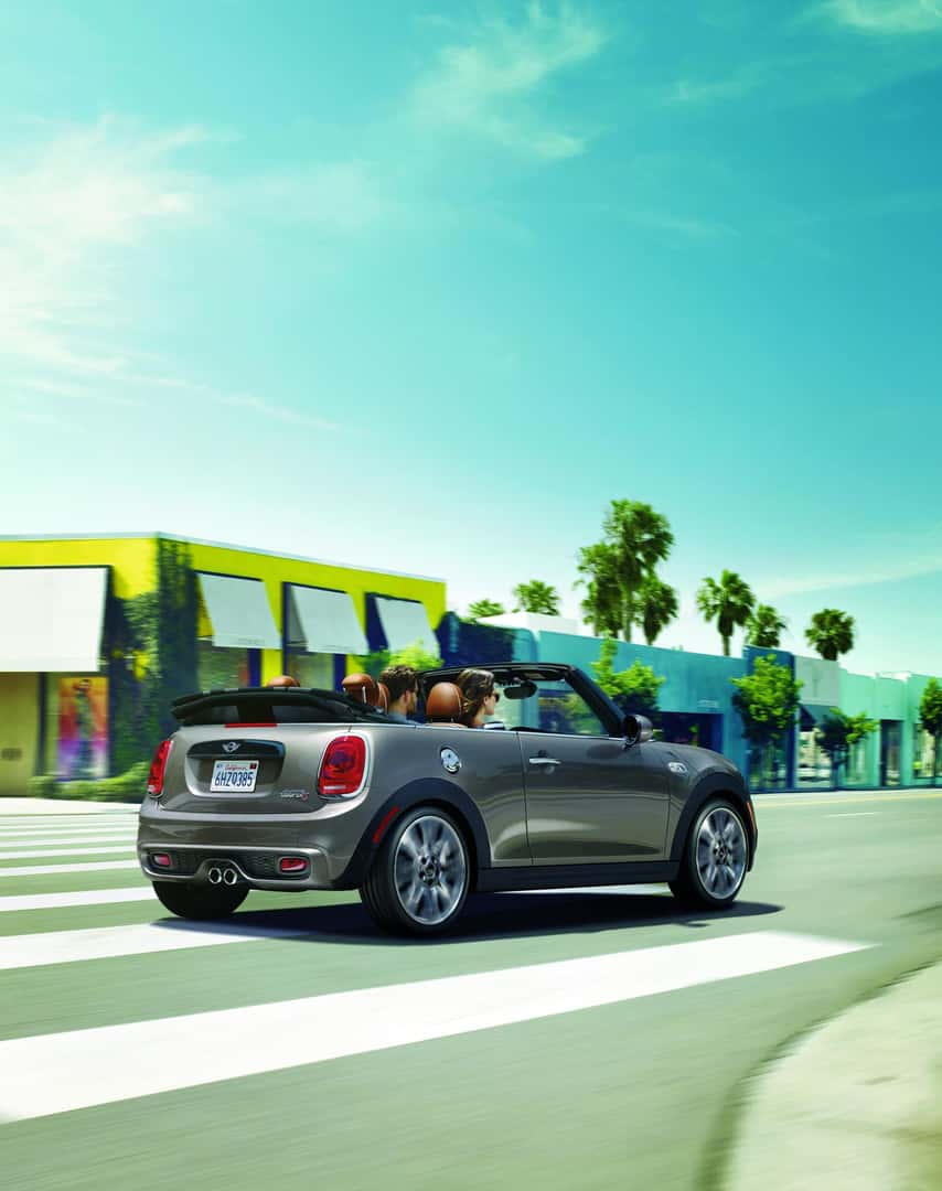 Silver MINI Convertible Driving near Manhattan NY