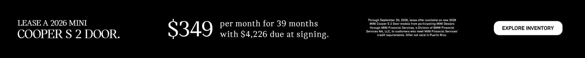 Mini Cooper S Lease Offer