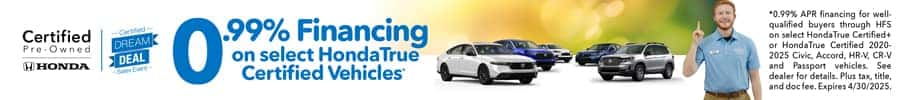 0.99% APR Financing on Certified