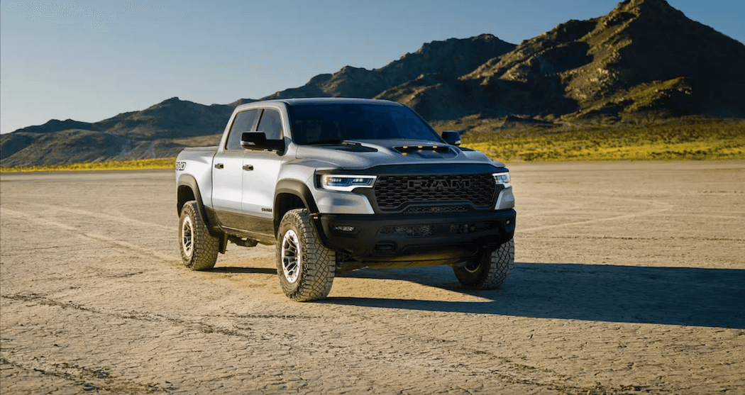 2027 RAM 1500 parked in front of mountains