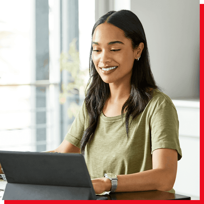 Women applying for Smartpath financing on tablet