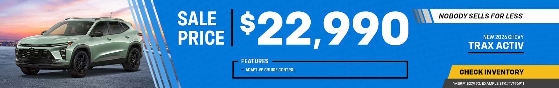 NEW 2026 CHEVY TRAX ACTIV SALE PRICE $22,990