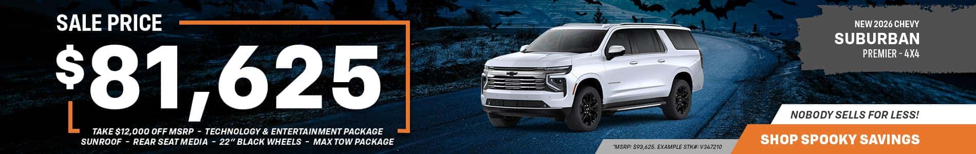 NEW 2026 CHEVY SUBURBAN (Siloam Chevrolet) NEW 2026 CHEVY SUBURBAN / PREMIER/ 4X4 / TAKE $12,000 OFF MSRP / SALE PRICE $81,625 Promo