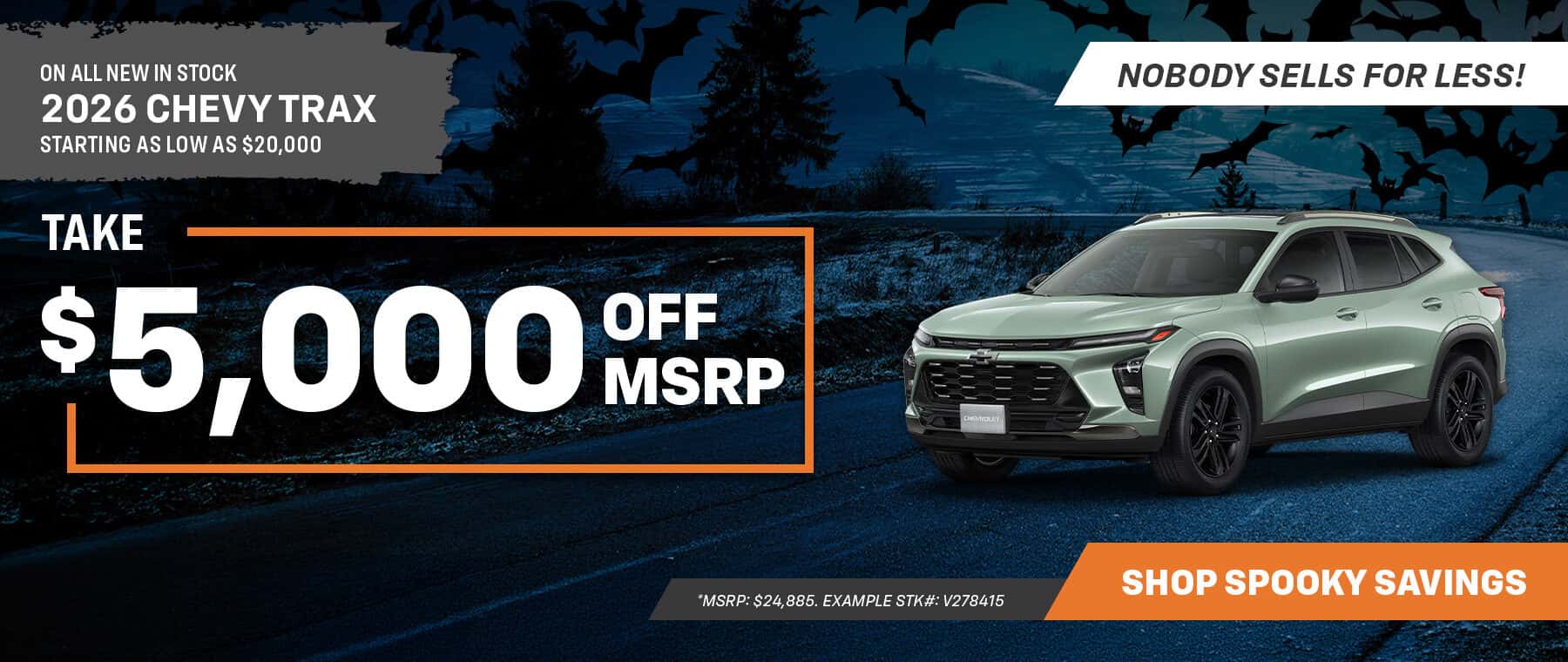 TAKE $5,000 OFF MSRP ON ALL 2026 CHEVY TRAX IN STOCK Promo