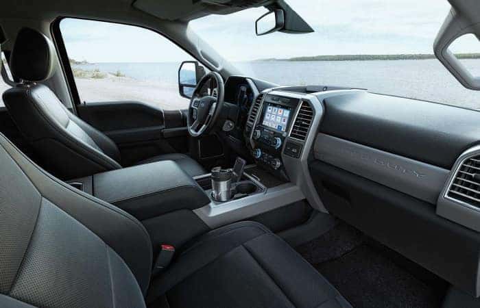 The spacious interior of the 2019 Ford F-250