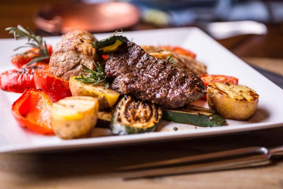 Juicy steak and potatoes
