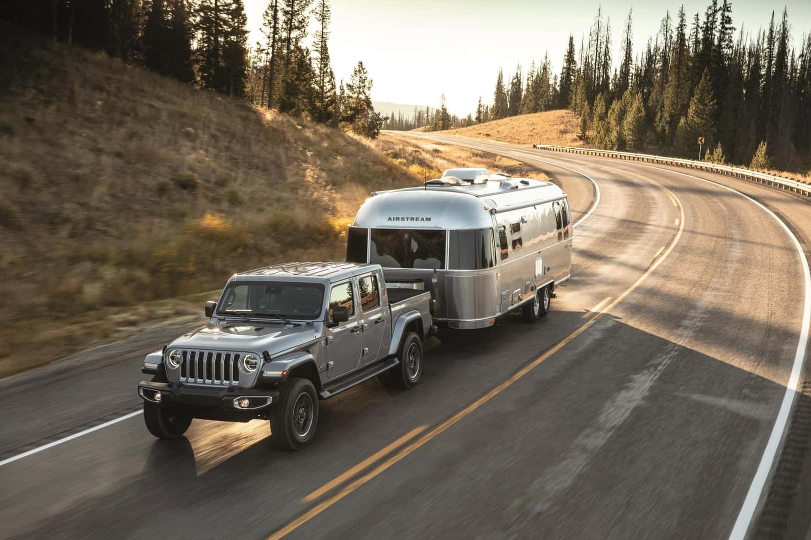 2021 Jeep Gladiator Rubicon towing Airstream