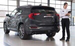 Buick GMC Service Advisor checks out a GMC Terrain