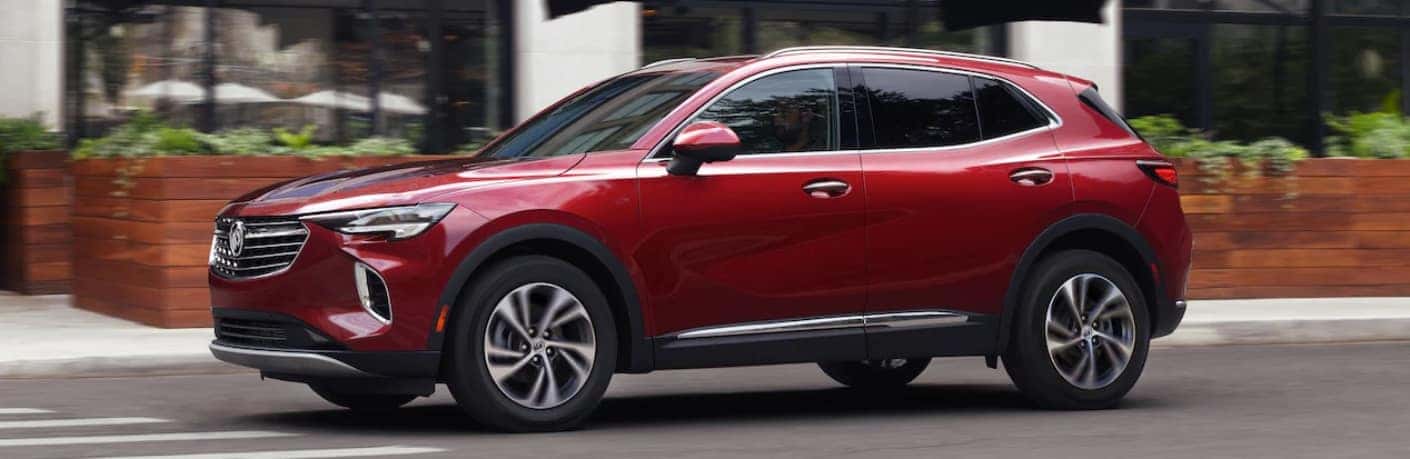 Red 2023 Buick Envision Side View