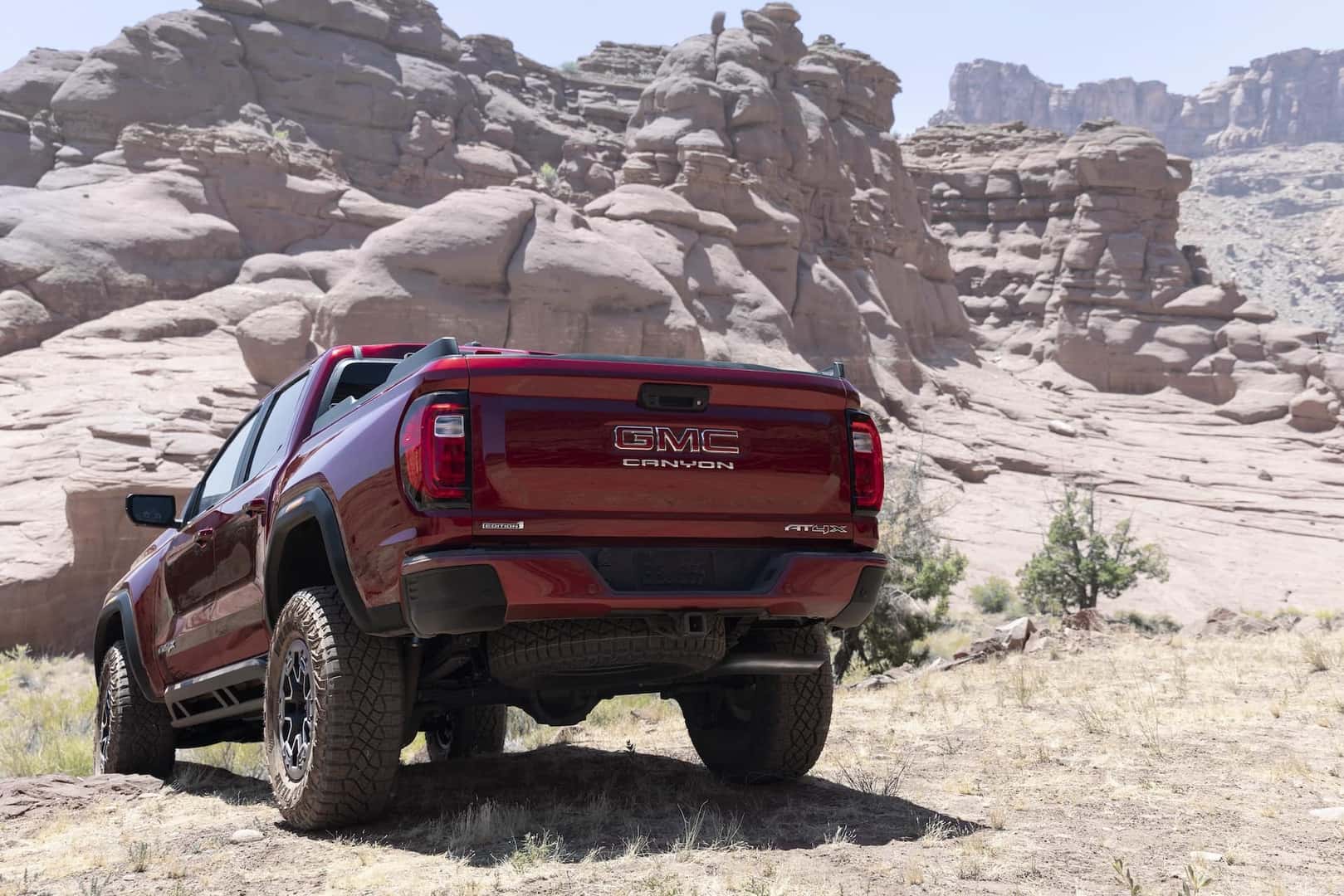 Rear view of GMC Canyon AT4X with Edition 1 package