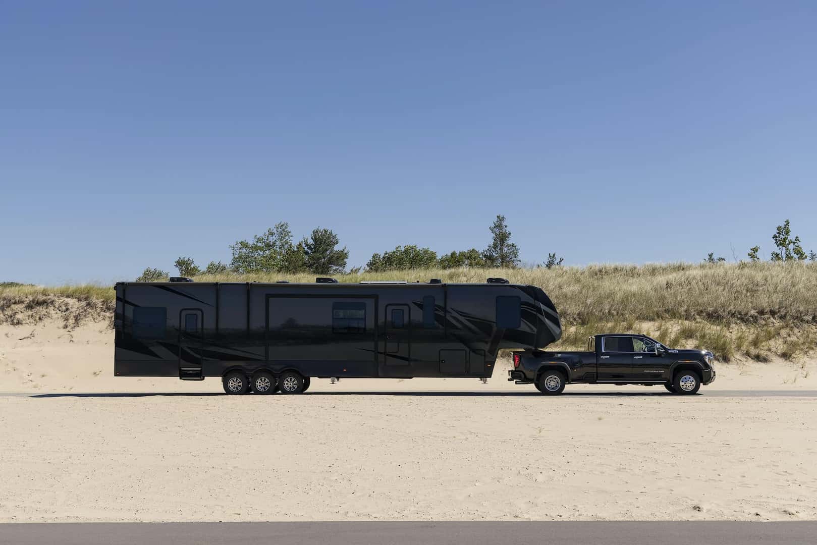 2024 GMC Sierra 3500 HD Towing a Camper