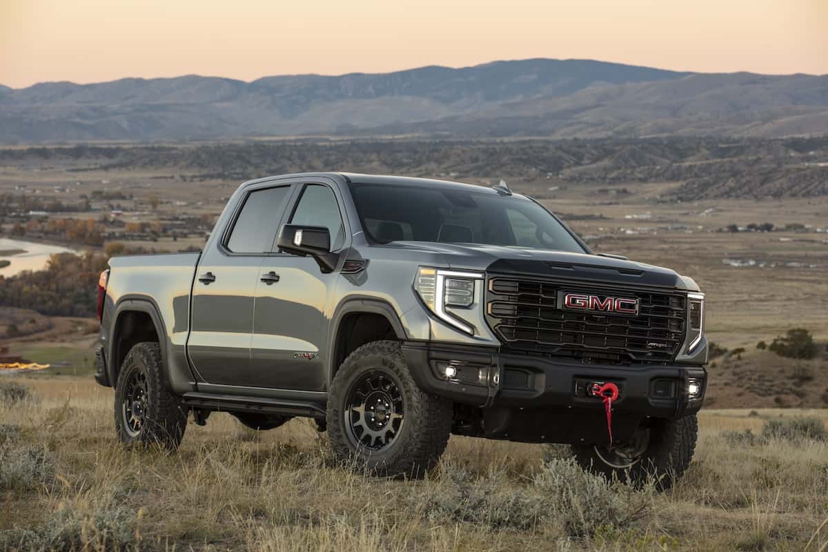 Front 3/4 view of the 2024 GMC Sierra 1500 AT4X AEV Edition.