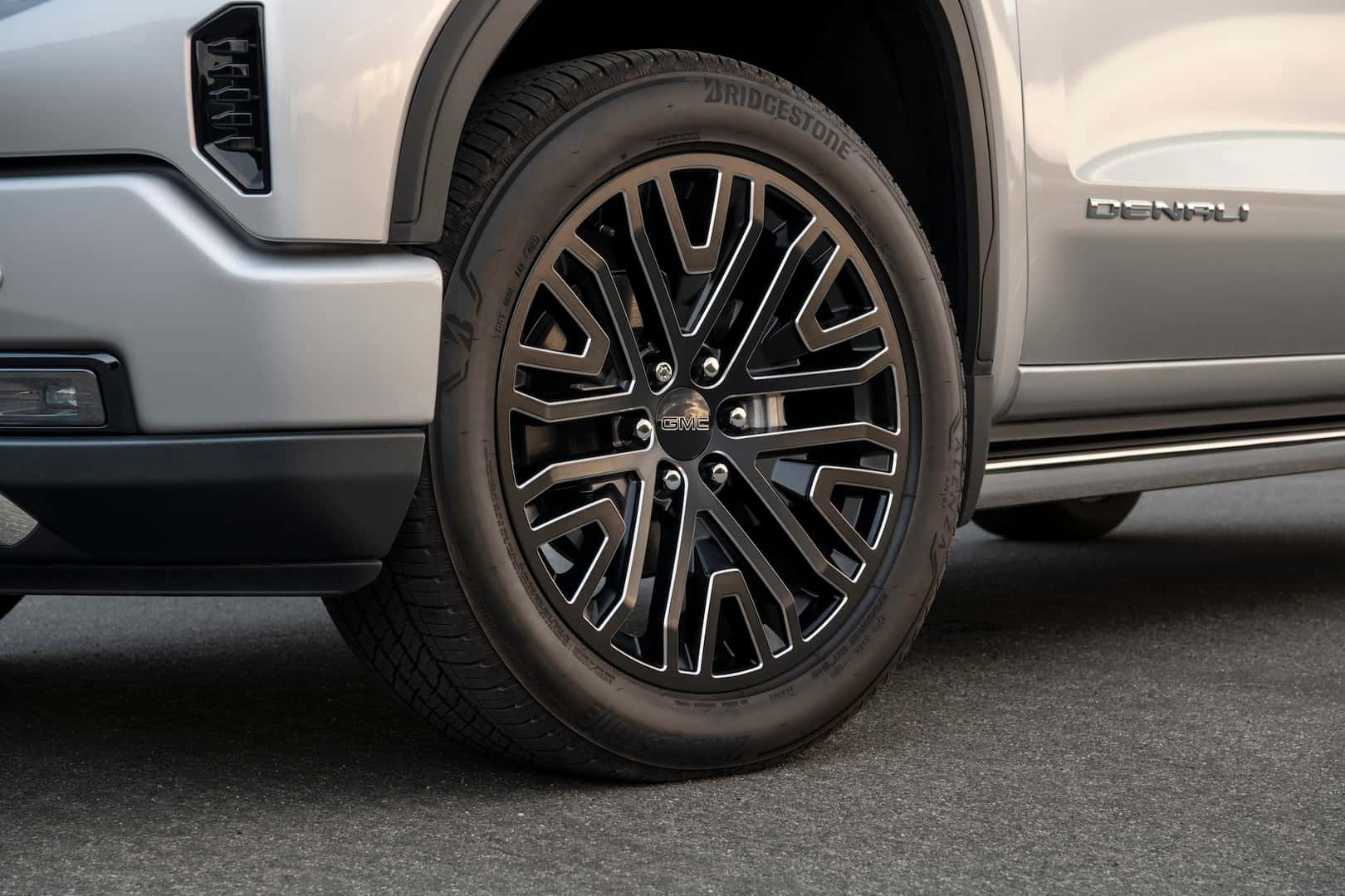 The GMC Sierra Denali Ultimate includes unique, low-gloss black aluminum 22-inch wheels.