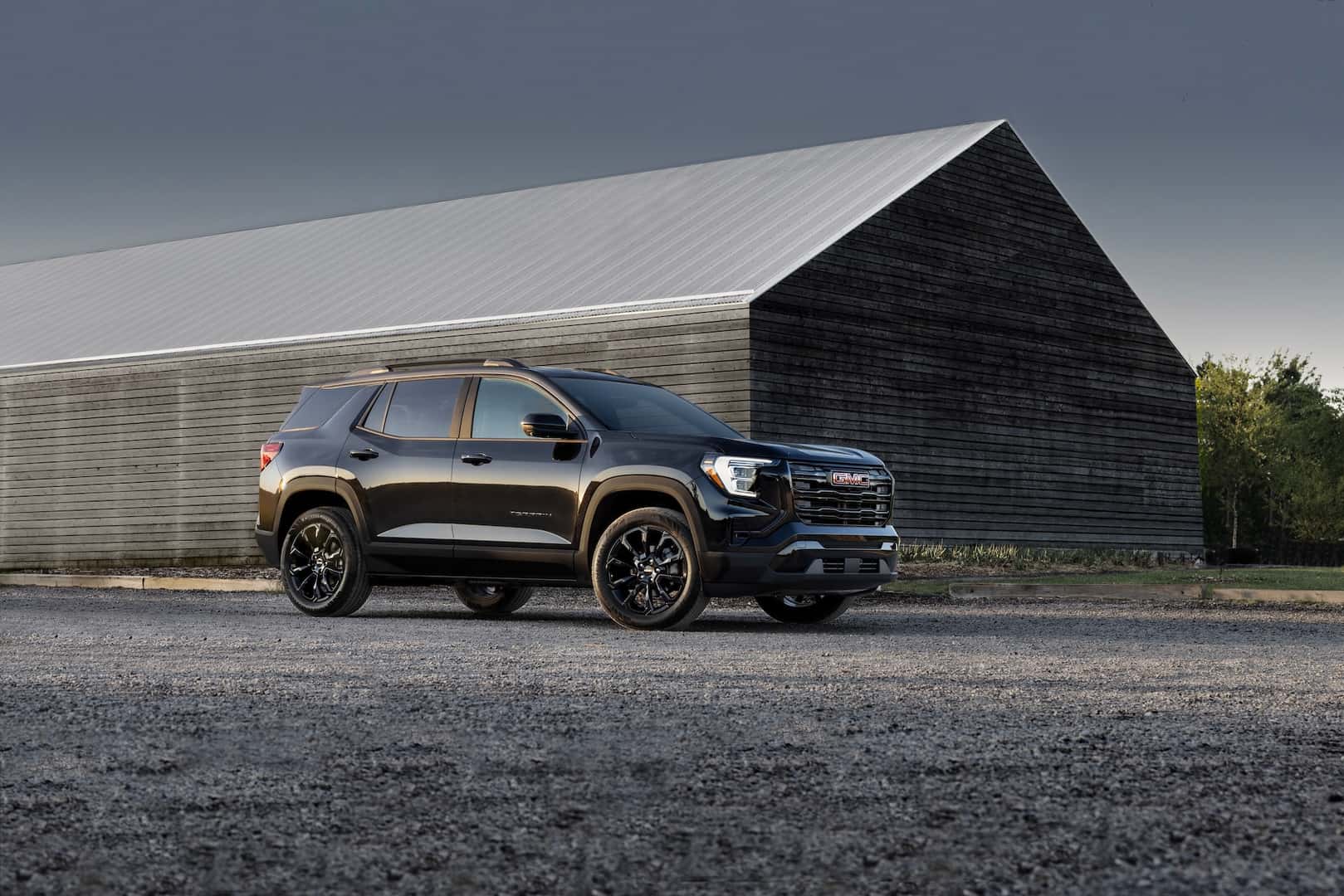 Front 3/4 view of the next-generation 2025 GMC Terrain Elevation.