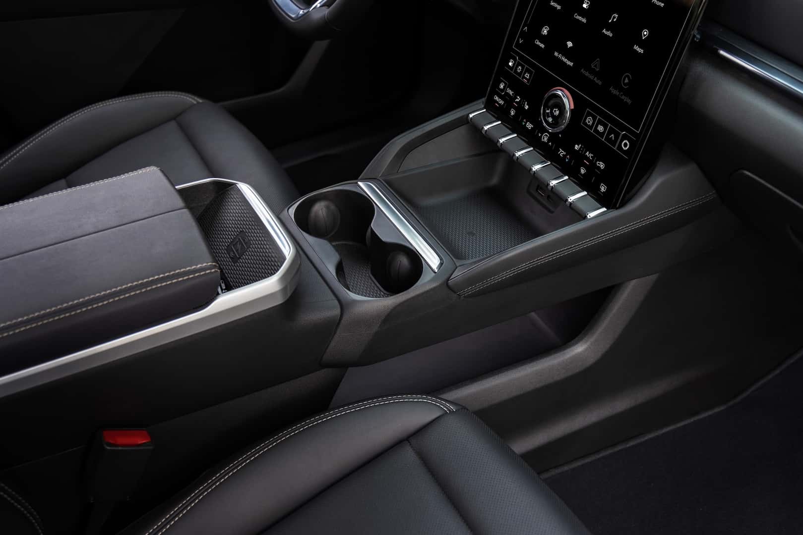View of the next-generation 2025 GMC Terrain Elevation’s center console.